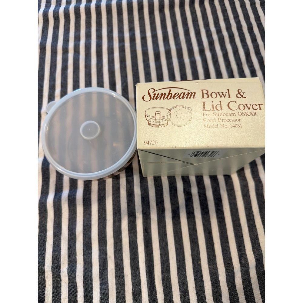 Sunbeam Food Processor Bowl & Lid Cover Replacement Model 14081 Vintage 1985